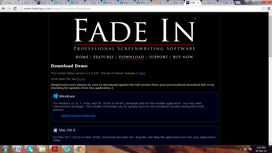 fade in screenwriting free